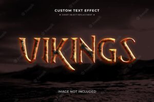 Viking video game 3d text style effect