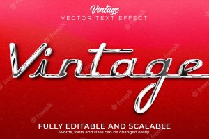 Vinatge car text effect, editable 70s and 80s text style