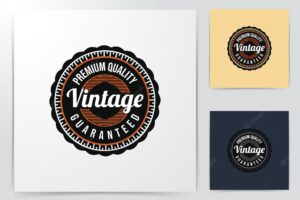 Vintage element. retro badge. for clothing logo ideas. inspiration logo design. template vector illustration. isolated on black background
