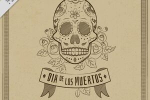 Vintage skull background for day of the dead