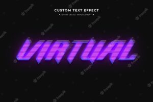 Virtual futuristic 3d text style effect