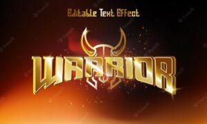 Warrior editable text effect