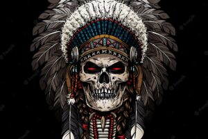 Warrior of indian skull