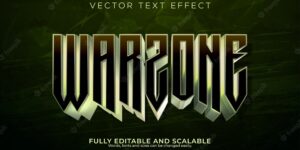Warzone metallic text effect editable warrior and knight text style