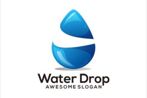 Water drop initial gradient colorful logo