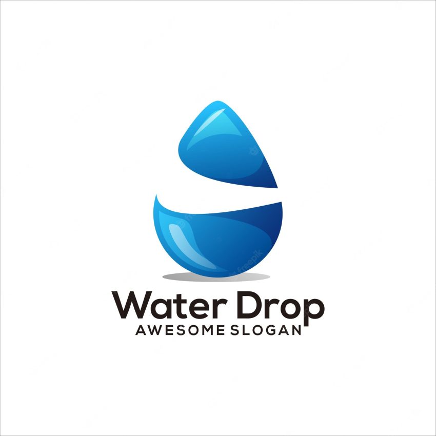 Water drop initial gradient colorful logo