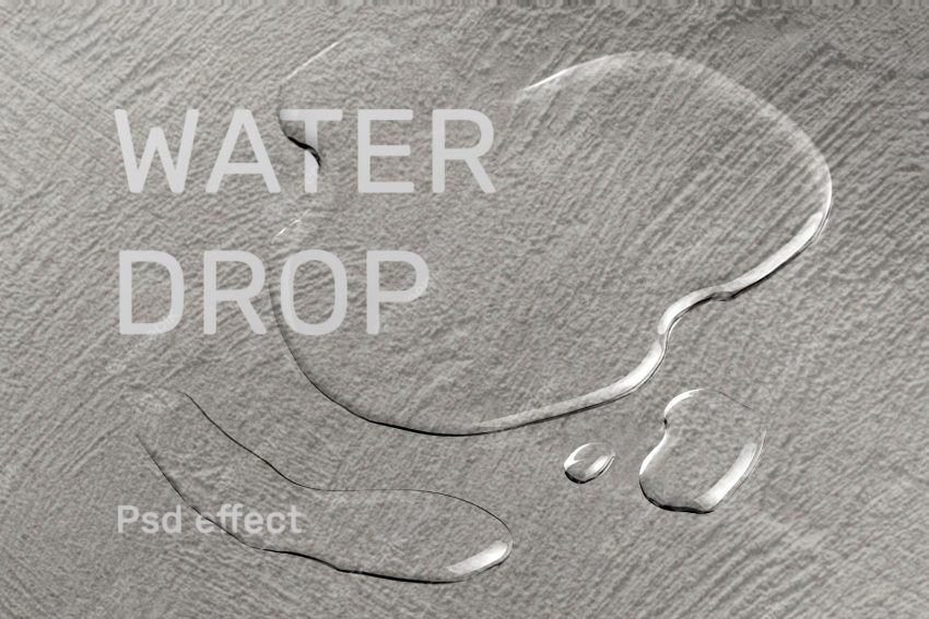 Water drop texture psd effect, easy overlay add-on