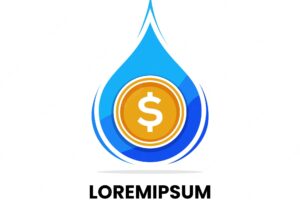 Water and money logo design vector