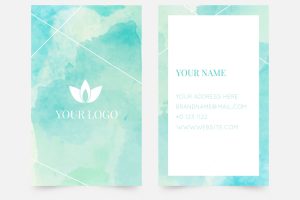 Watercolor abstract business card template