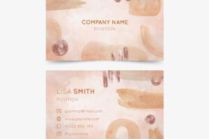 Watercolor abstract horizontal business card template