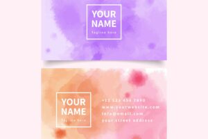 Watercolor business card template