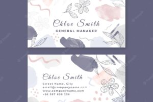 Watercolor hand drawn business cards