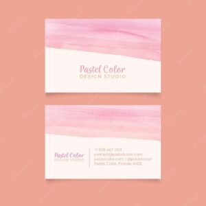 Watercolor paint-dipped business card template