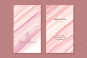 Watercolor paint-dipped vertical business card template