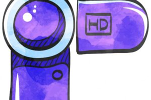 Watercolor style icon camcorder