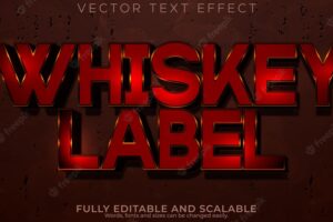 Whiskey labeltext effect editable drink and pub text style