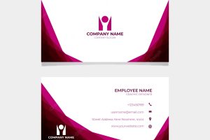 White and burgundy visiting card