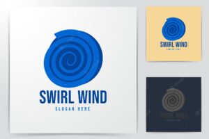Wind swirl logo ideas. inspiration logo design. template vector illustration. isolated on white background
