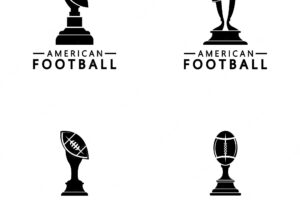 Winner american football championship trophy logo design vector icon template american football trophy for winner awardx9