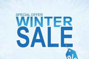 Winter banner with snowflakes for winter sale. winter special offer advertisement. vector illustration.