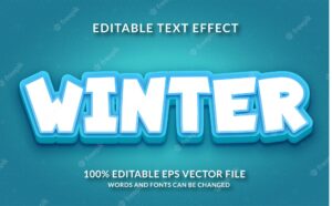 Winter editable text effect