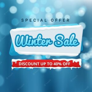 Winter sale background special offer banner background