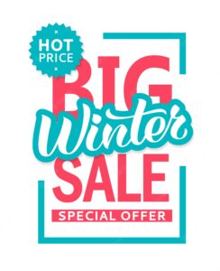 Winter sale banner  template for flyer, invitation, poster, web site. special offer, seasonal sale advertisment.