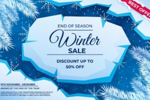 Winter sale poster template