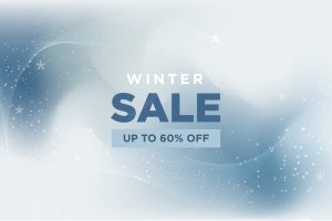 Winter sale with abstract banner