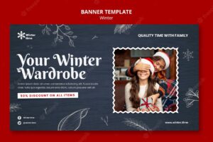 Winter wardrobe banner template