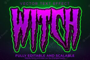 Witch text effect, editable zombie and horror text style