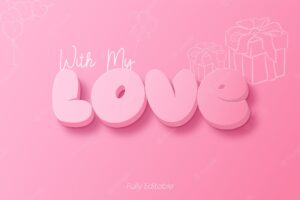 With my love text effect
