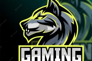 Wolf mascot esport gaming logo vector design