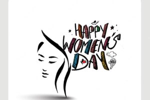 Womens day greeting card design.