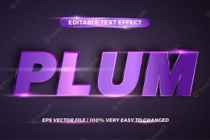 Word plum - editable text effect style