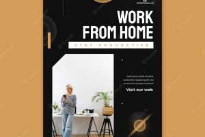 Work from home poster template