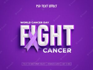 World cancer day editable text effect
