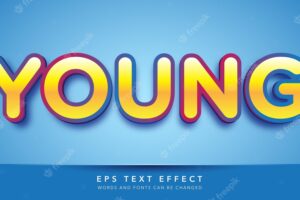 Young 3d editable text effect
