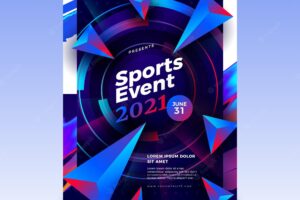 2021 sporting event poster template with abstract shapes