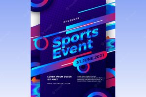 2021 sporting event poster with abstract shapes