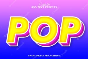3d bold pop art text effect