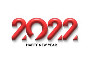 3d effect happy new year 2022 text typography design patter, vector illustration.