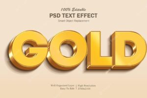 3d gold editable text effect