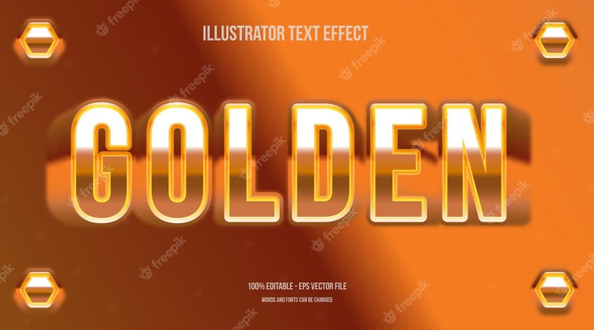 3d golden text effect