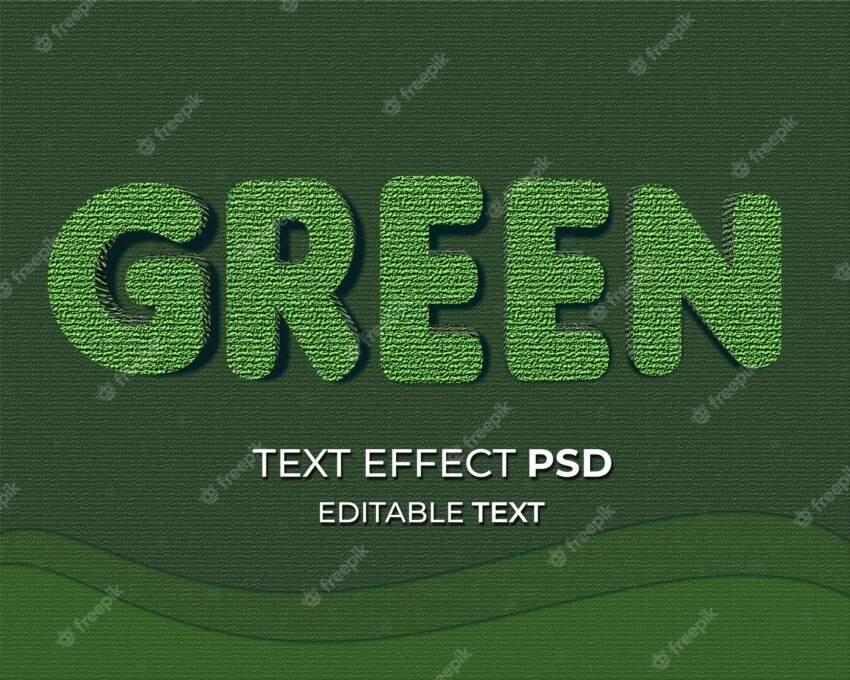 3d green text effect editable