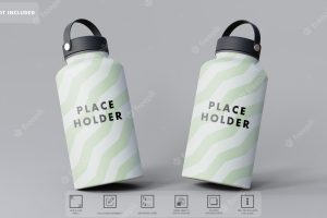 3d hydro flasks mockup