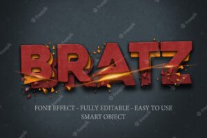 3d iron crushed and cut text effect template