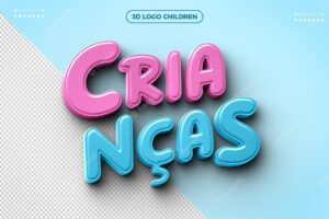 3d logo for children's day campaigns blue with pink