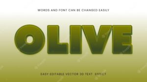 3d olive text style