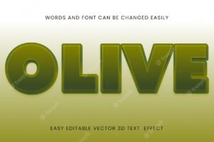 3d olive text style